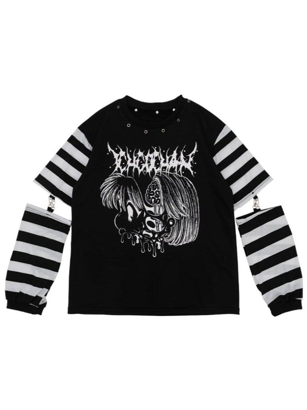 NEW ACDC RAG X Ichgo Cha~N Horror Gore Brain Drain Girl Long Sleeves Tee